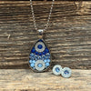 Blue Ombre Earrings & Necklace Set