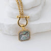 Horseshoe Necklace with Mother of Pearl Horse charm
