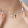 Horseshoe Necklace with Mother of Pearl Horse charm
