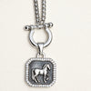Horseshoe Necklace with Mother of Pearl Horse charm
