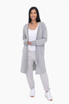 Life. Live It. 2-Tone Gray Hooded Cardigan with Pockets