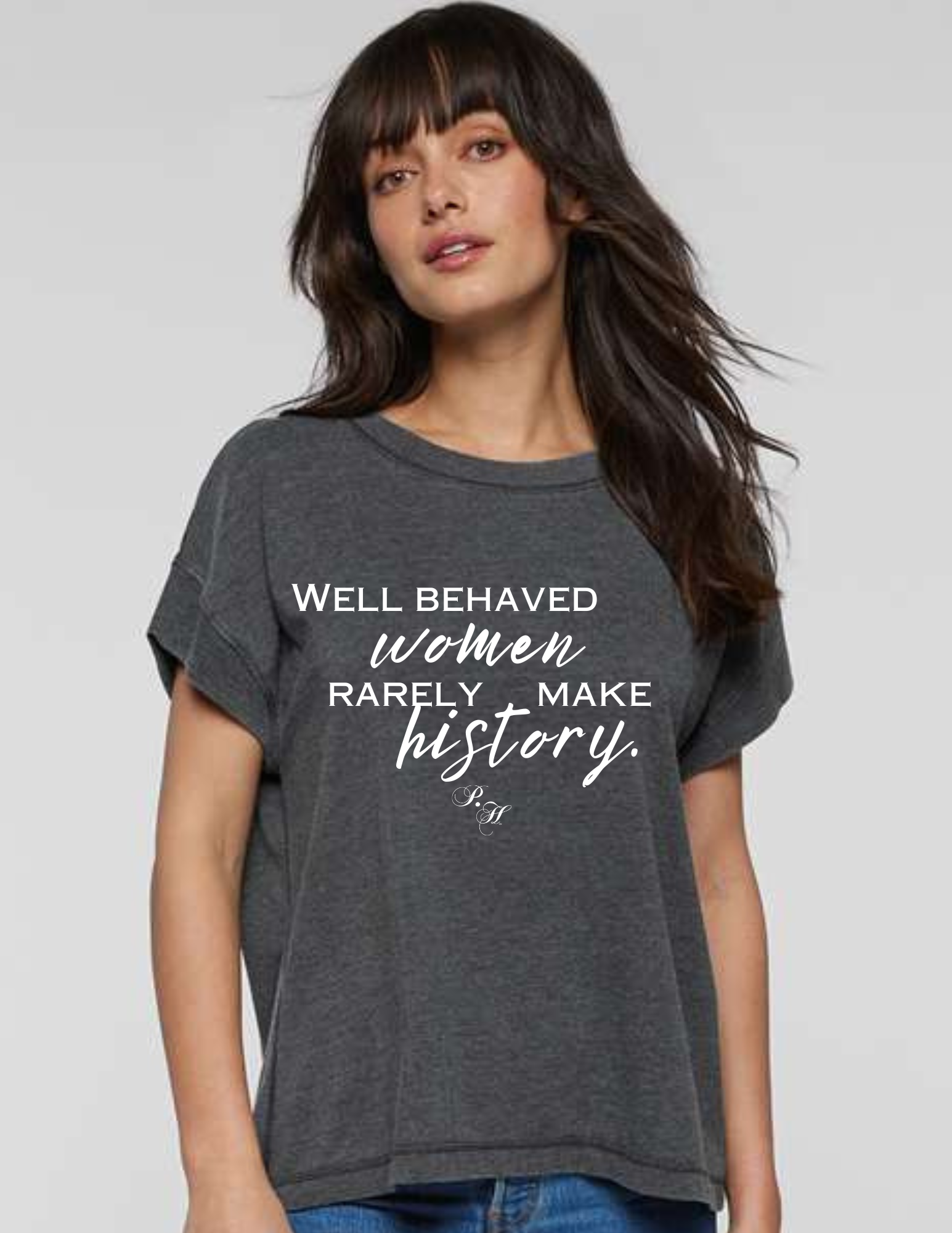 Well Behaved Gray Vintage Wash Tee – Prettyhunter.com