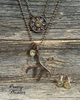 Copper Antler Necklace and Earrings Set