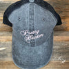 Embroidered & Bullet Embellished Mesh Back Cap - Pretty Hunter